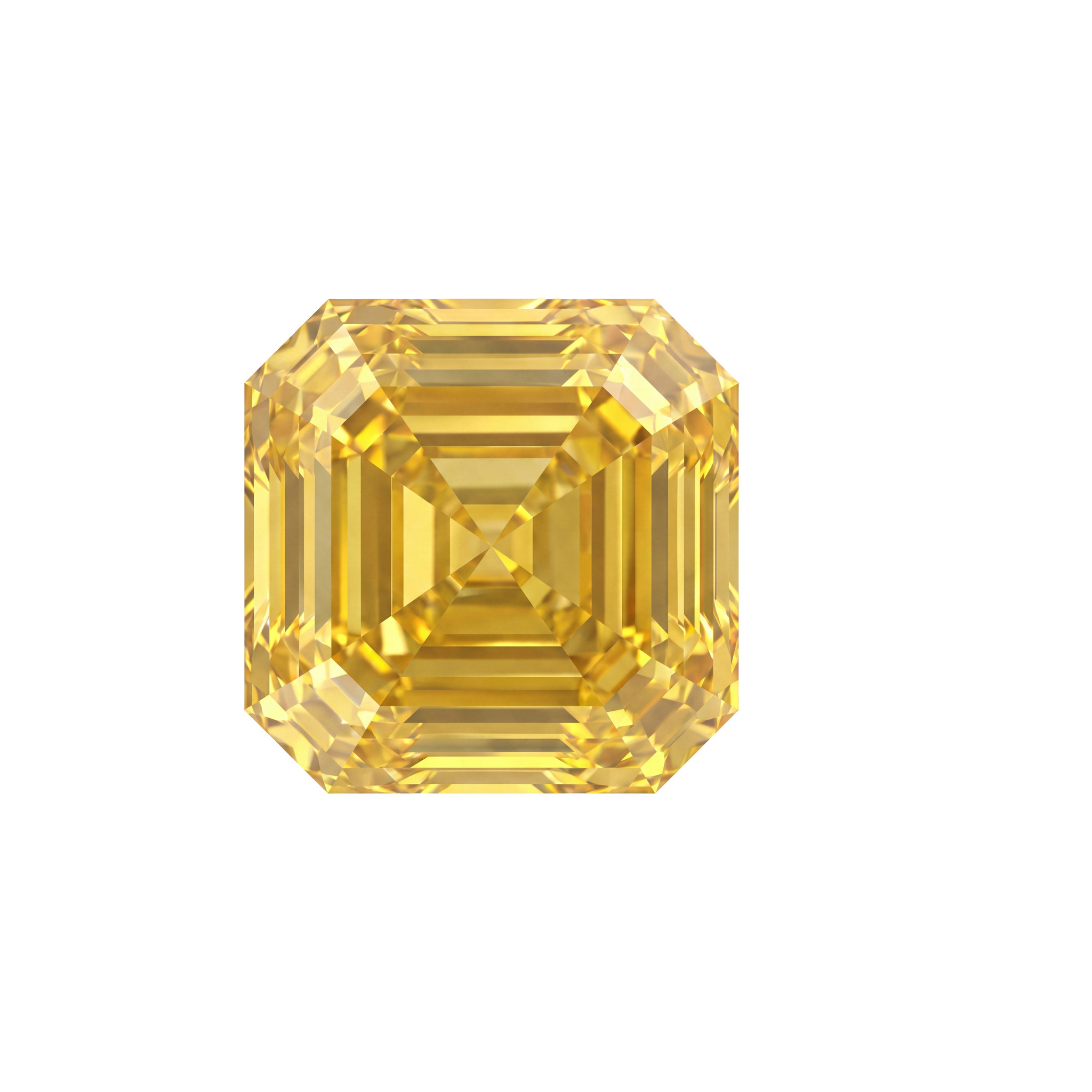 Yellow Asscher cut memorial diamond reference