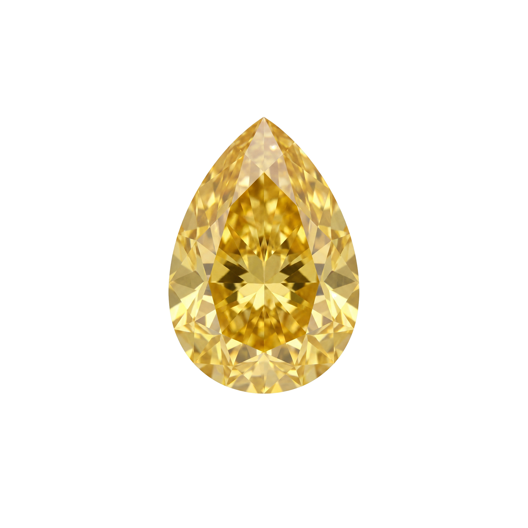 Yellow pear shaped memorial diamond cut reference